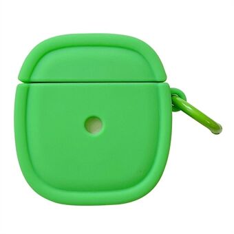 For Apple AirPods 1 / 2 Candy Color Earphone Protective Cover Oval Anti-drop Silicone Case with Hanging Buckle