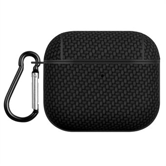 Bluetooth Earphone Protective Case for Apple AirPods 3 , PU Leather Coated PC Cover with Carabiner