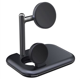 V19S Desk Wireless Charger for Samsung Galaxy Watch 5 Pro 45mm , 2-in-1 Magnetic Charging Station Folding Charging Pad