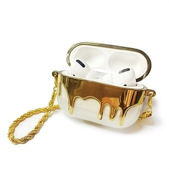 A21 For Apple AirPods Pro / AirPods Pro 2 Perfume Bottle Design Electroplating TPU Cover Protective Case with Chain Strap