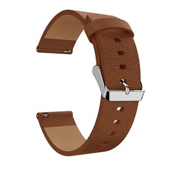 Litchi Texture Genuine Leather Watch Band Replacement, Length: 115 + 85mm for Fitbit Versa