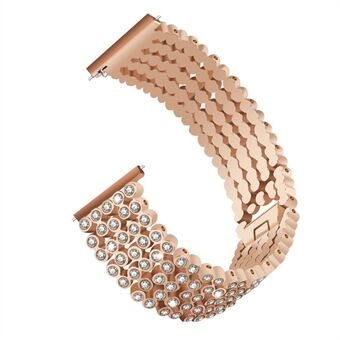 Rhinestones Decor Stainless Steel Watch Band Strap for Fitbit Versa