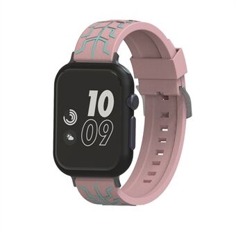 Fish Bone Pattern Soft Silicone Watch Band for Apple Watch Series 4 44mm Series 3 / 2 / 1 42mm