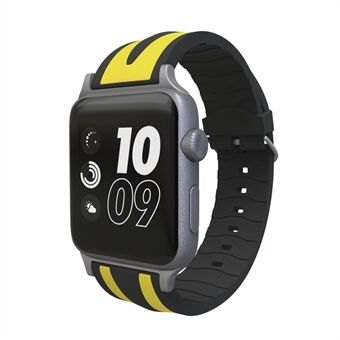 Dual Stripes Flexible Silicone Watch Band for Apple Watch Series 4 44mm Series 3 / 2 / 1 42mm