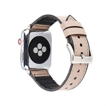 Leather Coated Soft TPU Watch Band Strap Replacement for Apple Watch Series 4 40mm / Series 3 2 1 38mm