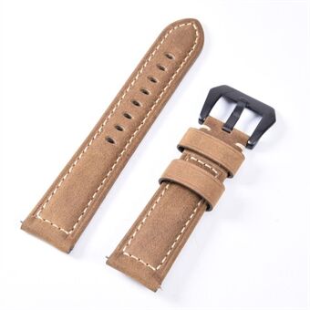 22mm Split Leather Watch Band with Black Big Buckle for Huawei Watch GT