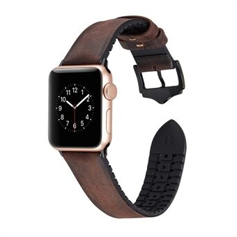 Universal Leather Coated Soft TPU Wristwatch Band for Apple Watch Series 5 4 40mm / Series 3 2 1 38mm