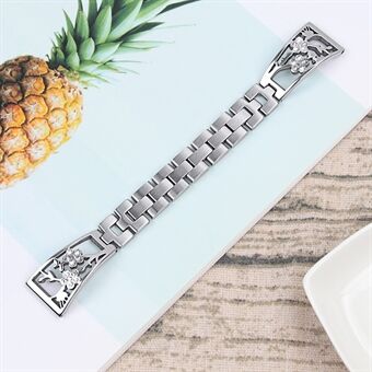 Rhinestone Decor Stainless Steel Watch Band Strap Replacement for Fitbit Versa / Versa Lite