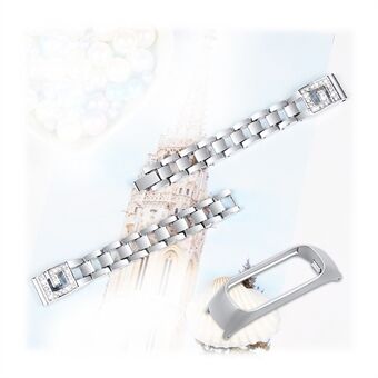 Rhinestone Decor Metal Watch Band Strap for Samsung Galaxy Fit-e SM-R375