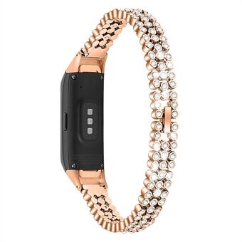 Rhinestone Decor Metal Watchband Replacement for Samsung Galaxy Fit SM-R370