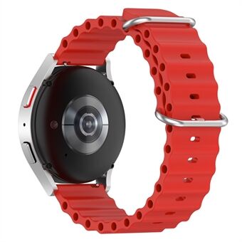 For Samsung Galaxy Watch3 45mm / Galaxy Watch 46mm Universal 22mm Silicone Watch Strap Solid Color Wave Design Adjustable Wrist Band