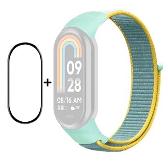 ENKAY HAT-PRINCE For Xiaomi Smart Band 8 Nylon Watch Band Set with PMMA Screen Film, Sticker Wrist Strap