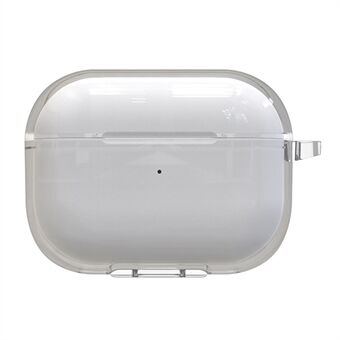 For AirPods Pro 2 Protective Cover Soft TPU Transparent Shockproof Case with Carabiner Hook