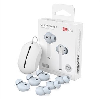 AHASTYLE PT40 3 Pairs Replacement Earbuds Cap for Apple AirPods with Charging Case (2016) / (2019) / AirPods with Wireless Charging Case (2019), Silicone Eartips Cover, Size: L