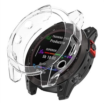 For Garmin Fenix 7/7 Solar/7 Sapphire Solar Half-pack Hollowed Transparent Watch Case Cover