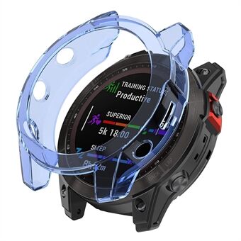 For Garmin Fenix 7/7 Solar/7 Sapphire Solar Half-pack Hollowed Transparent Watch Case Cover