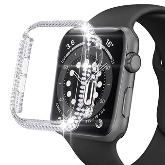 For Apple Watch Series 1/2/3 42mm Rhinestones Design Scratch-resistant Hollowed-out Hard PC Protective Cover