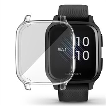 For Garmin Venu Sq Soft TPU Electroplated Frame Watch Case Full Protection Screen Protector Cover