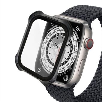 RURIHAI For Apple Watch Series 7 41mm Anti-drop Hard PC Cover Watch Case with Tempered Glass Screen Protector