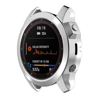 For Garmin Fenix 7X/Fenix 7X Solar Electroplating Soft TPU Hollow Out Bumper Frame Case Cover