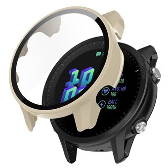 For Garmin Forerunner 955 Full Protection Hard PC Watch Case Cover with Tempered Glass Screen Protector