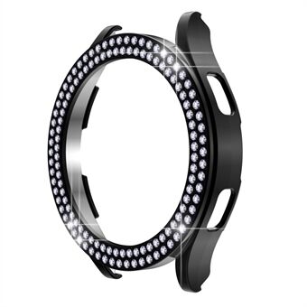 For Samsung Galaxy Watch 5 44mm Half Cover Double Row Rhinestones Decor PC Watch Protective Case