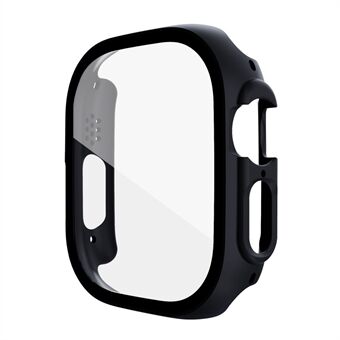 For Apple Watch Ultra 49mm Hard PC Case with Tempered Glass Screen Protector Overall Scratch-Proof Protective Cover