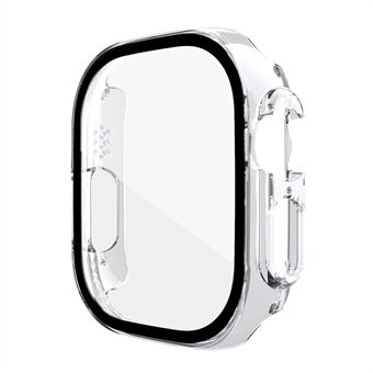 For Apple Watch Ultra 49mm Hard PC Case with Tempered Glass Screen Protector Overall Scratch-Proof Protective Cover