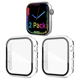 AHASTYLE WG65 2Pcs Clear Case for Apple Watch Ultra 49mm, Full Coverage Hard PC Shockproof Cover with Tempered Glass Screen Protector