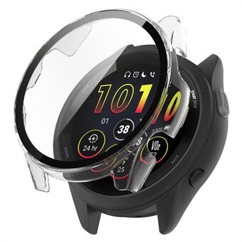 For Garmin Forerunner 265 Smart Watch PC Watch Case with Tempered Glass Screen Protector