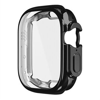 RURIHAI PC Watch Case for Apple Watch Ultra 49mm , Press Button Watch Cover with High Alumina Glass Screen Film