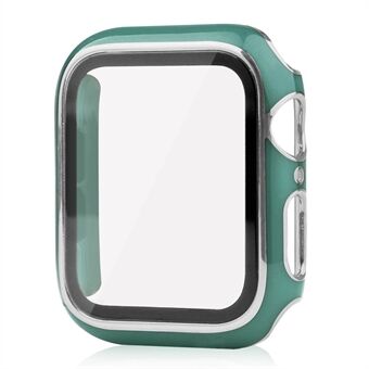 For Apple Watch SE (2022) 44mm All-Inclusive Watch Cover Dual Color Electroplating PC Case with Tempered Glass Screen Protector