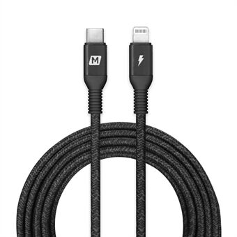 MOMAX 3m Type-C to MFi Certified Lightning 8Pin Data Cable Power Delivery PD Fast Charger Cable - Black