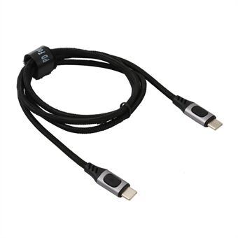 100W 5A Type-C to Type-C PD Fast Charging Data Cable 2m Male to Male Charge Cord for Huawei