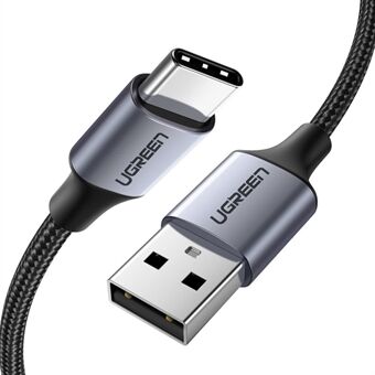 UGREEN 2m USB2.0 to Type-C 480Mbps Data Cord Aluminum Shell Nylon Braided Cable Support 3A Max Quick Charging