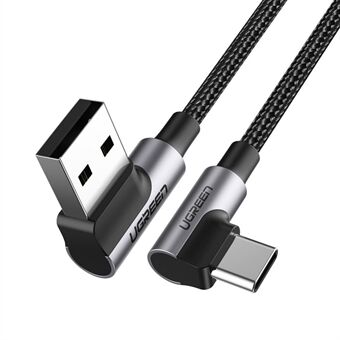 UGREEN 20856 1m 90 Degrees Type-C to USB 3A Fast Charging Cable Right Angle Braided Data Cord