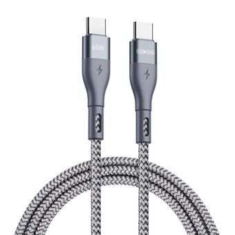 DUZZONA A2 PD65W Data Cable USB C to USB-C Fast Charging Cable 100cm Nylon Braided Charging Cord for Samsung Huawei Xiaomi