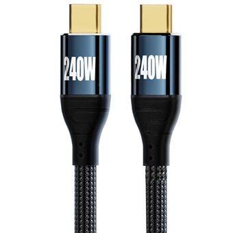 2m USB-C PD 240W Fast Charging Cord 480Mbps Data Transmission Line Nylon Braided Type-C to Type-C Cable