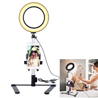 7.9inch Desktop LED Selfie Ring Fill Light with Phone Holder