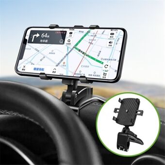 Universal Car Dashboard Mount HUD Clip Phone Holder 360 Degrees Rotation Sun Visor Rearview Mirror Mobile Phone Stand Bracket