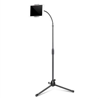 Universal Tablet Holder Floor Stand 3.5-10.5 inch Mobile Phone Tablet 360° Rotating Retractable Metal Tripod