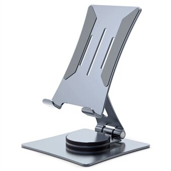 T630G Desktop Stand Holder for Phone and Tablet, Angle Adjustable Foldable Aluminum Alloy Desk Mount Holder (Size: L)