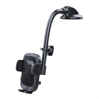 Car Dashboard Mount Suction Cup Phone Holder Flexible Long Rod 360 Degrees Rotatable Bracket