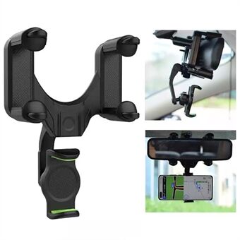 Car Rearview Mirror Phone Holder 360 Degrees Rotating Cellphone Bracket Stand