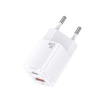 USAMS US-CC128 T37 PD20W QC3.0 USB Type-C Wall Charger Dual Port Power Adapter - EU Plug