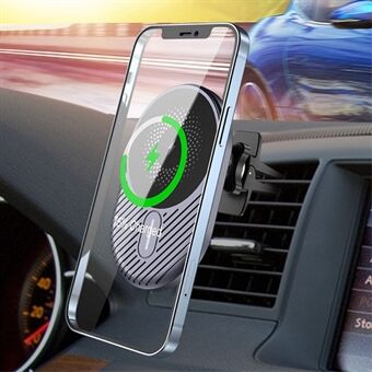 C16 15W Magnetic Wireless Charger Car Air Vent Mount Phone Fast Charging Stand for iPhone 13/12 Series