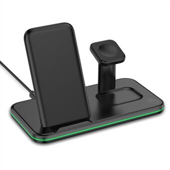 V5-2 3 in 1 for Mobile Phone / Watch / Headset Desktop Wireless Charger 15W Max Charging Dock Stand