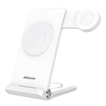 NILLKIN Powertrio 3 in 1 for MagSafe Wireless Charger Mobile Phone / Earphone / Smart Watch Folding Charing Dock, with Huawei Watch Charger (EU Plug)