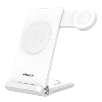 NILLKIN Powertrio 3 in 1 Charging Station Mobile Phone / Earphone / Smart Watch for MagSafe Wireless Charger, with Samsung Watch Charger (EU Plug)