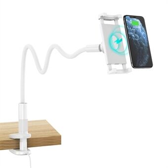 CHOETECH T584-F 360 Degree Rotation Flexible Arm Clip-on Lazy Phone Holder 15W Wireless Charger Bracket for Desk Bed